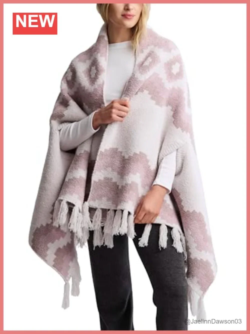 CozyChic Mosaic Wrap 100% Polyester Geometric Knit Cold Weather Wrap
